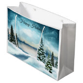 Grand Sac Cadeau Snowy pine (Devant Angle)