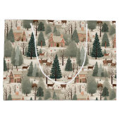 Grand Sac Cadeau Snowy Village Cream (Dos)