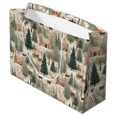 Grand Sac Cadeau Snowy Village Cream (Dos Angle)