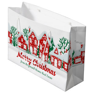 Grand Sac Cadeau Société immobilière personnalisée à la fête de Noë