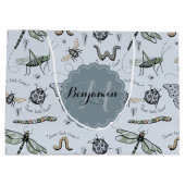 Grand Sac Cadeau Soft Pastel Blue Boho Baby Bugs Enfants & Bébé (Dos)