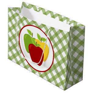 Grand Sac Cadeau Soirée aux fruits de pomme mignonne