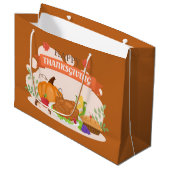 Grand Sac Cadeau Soirée d'action de grâces mignonne (Devant Angle)