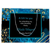 Grand Sac Cadeau Soirée d'anniversaire d'alcool bleu (Dos)