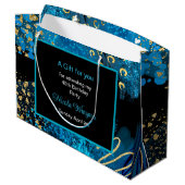 Grand Sac Cadeau Soirée d'anniversaire d'alcool bleu (Dos Angle)