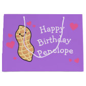 Grand Sac Cadeau Soirée d'anniversaire d'arachide mignonette enfant (Devant)