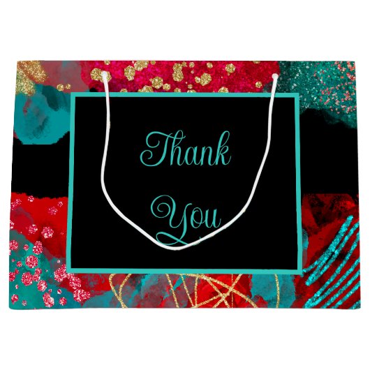 Grand Sac Cadeau Soirée d'anniversaire de l'alcool rouge (Devant)