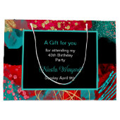 Grand Sac Cadeau Soirée d'anniversaire de l'alcool rouge (Dos)