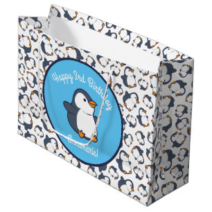Grand Sac Cadeau Soirée d'anniversaire de Penguin