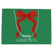 Grand Sac Cadeau Soirée de Noël Elegant Bow Rouge - (Dos)