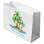 Grand Sac Cadeau Soirée motif de palmier de plage (Dos Angle)