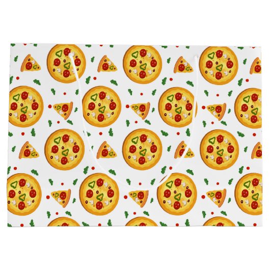 Grand Sac Cadeau soirée pizza cool (Dos)