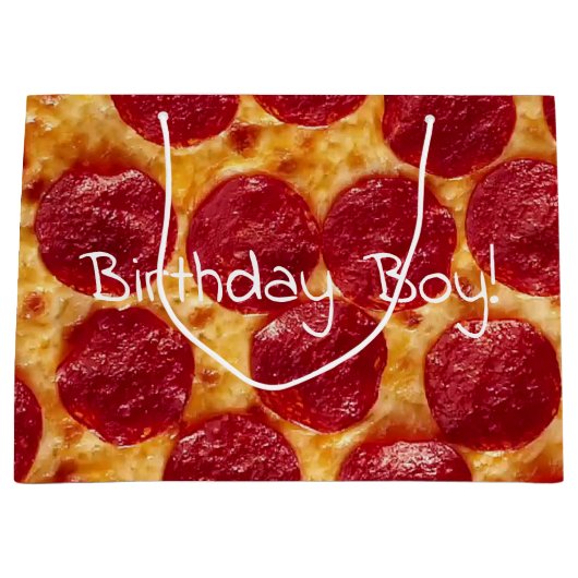 Grand Sac Cadeau soirée pizza pepperonis (Devant)