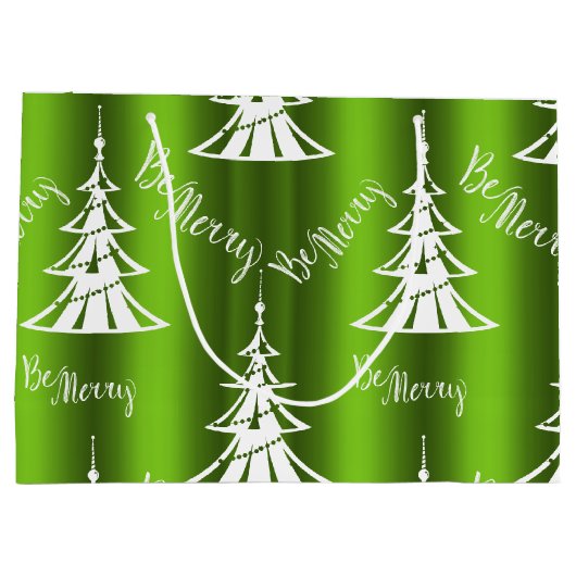 Grand Sac Cadeau Sois Joyeux Noël Vert (Dos)