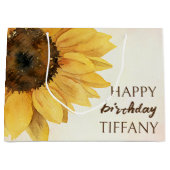 Grand Sac Cadeau Soleil d'anniversaire de tournesol (Devant)