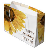 Grand Sac Cadeau Soleil d'anniversaire de tournesol (Dos Angle)