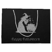 Grand Sac Cadeau Sorcière en argent et Halloween Cauldron (Dos)