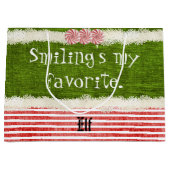 Grand Sac Cadeau "Souriant ma" citation préférée d'Elf de Noël (l) (Devant)