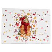 Grand Sac Cadeau Souris de Noël avec lanterne (Dos)