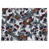 Grand Sac Cadeau Souris et mûres sur blanc (Devant)