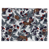 Grand Sac Cadeau Souris et mûres sur blanc (Dos)