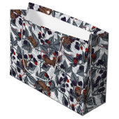 Grand Sac Cadeau Souris et mûres sur blanc (Devant Angle)