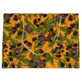 Grand Sac Cadeau Souris et mûres sur jaune (Devant)