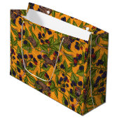 Grand Sac Cadeau Souris et mûres sur jaune (Devant Angle)