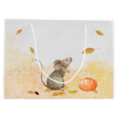 Grand Sac Cadeau Souris Whimsical Automne Anniversaire (Dos)