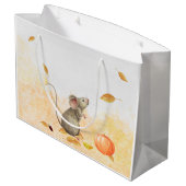 Grand Sac Cadeau Souris Whimsical Automne Anniversaire (Dos Angle)