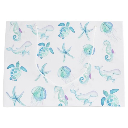 Grand Sac Cadeau Sous la mer (Devant)