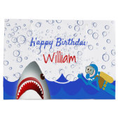 Grand Sac Cadeau Sous la mer requin anniversaire garçons (Dos)