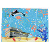 Grand Sac Cadeau Sous l'eau Débordement d'un dauphin de mer profond (Dos)