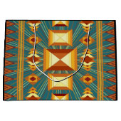 Grand Sac Cadeau Southwestern Golden Sun Rays Design indien (Devant)