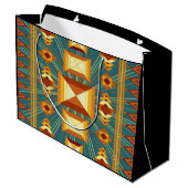 Grand Sac Cadeau Southwestern Golden Sun Rays Design indien (Dos Angle)