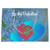 Grand Sac Cadeau Soyez mon Rose romantique Saint Valentin Balayant  (Devant)