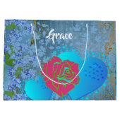 Grand Sac Cadeau Soyez mon Rose romantique Saint Valentin Balayant  (Dos)