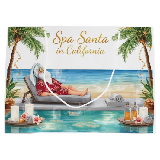 Grand Sac Cadeau Spa Santa in LA – Merry Christmas  (Devant)