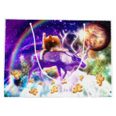 Grand Sac Cadeau Space cat licking itself (Dos)