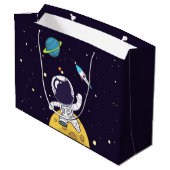 Grand Sac Cadeau Spaceman Explorant L'Espace (Dos Angle)