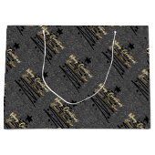 Grand Sac Cadeau Sparkly Black Gift Bag (Devant)