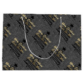 Grand Sac Cadeau Sparkly Black Gift Bag (Dos)