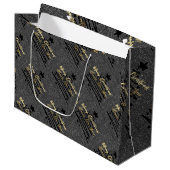 Grand Sac Cadeau Sparkly Black Gift Bag (Devant Angle)