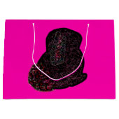 Grand Sac Cadeau Sparkly magical black rabbit for luck (Devant)