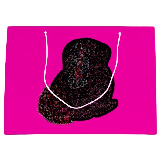 Grand Sac Cadeau Sparkly magical black rabbit for luck (Devant)