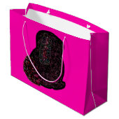 Grand Sac Cadeau Sparkly magical black rabbit for luck (Dos Angle)