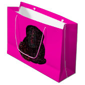 Grand Sac Cadeau Sparkly magical black rabbit for luck (Devant Angle)