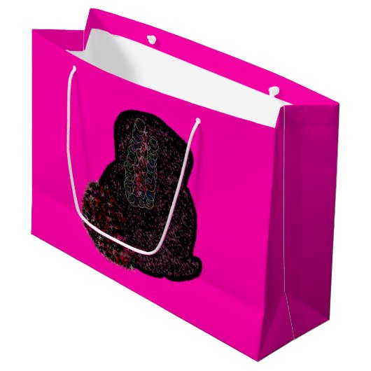 Grand Sac Cadeau Sparkly magical black rabbit for luck (Devant Angle)