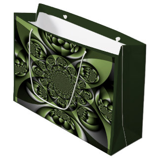 Grand Sac Cadeau Sphères miniatures de forêt verte blanche