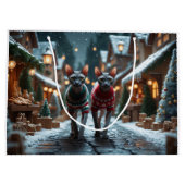 Grand Sac Cadeau Sphynx Cats Christmas Snow Holiday (Dos)